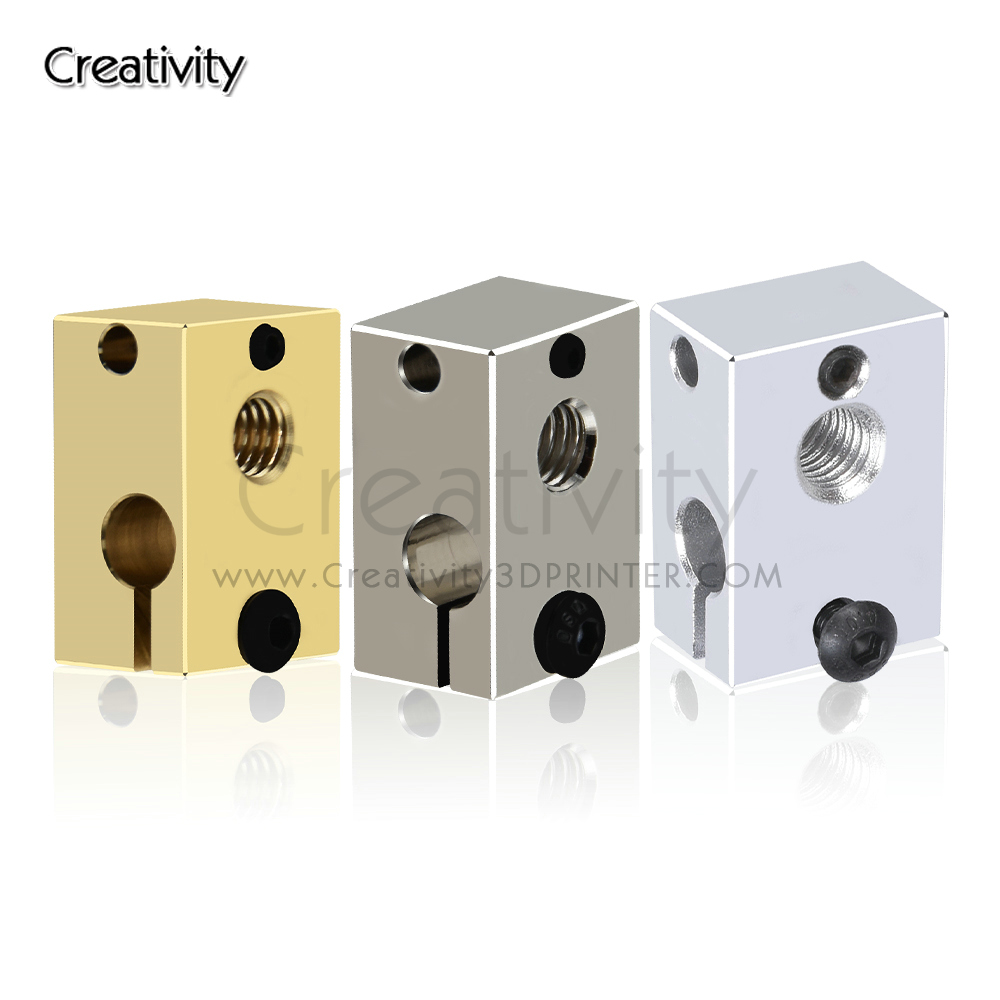 Direct Drive Extruder - Blok Pemanas V6 PT100 Berlapis Tembaga