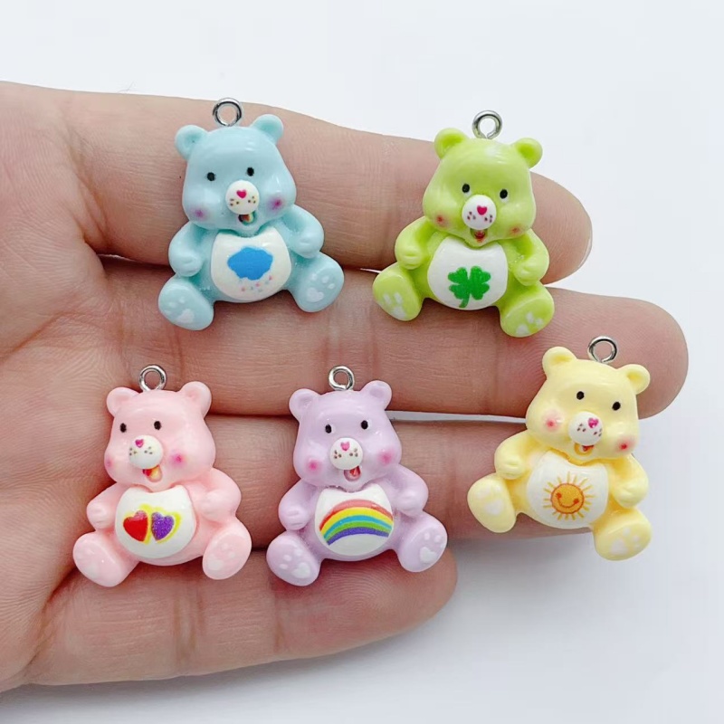 Resin - 10 buah liontin pesona hewan kartun