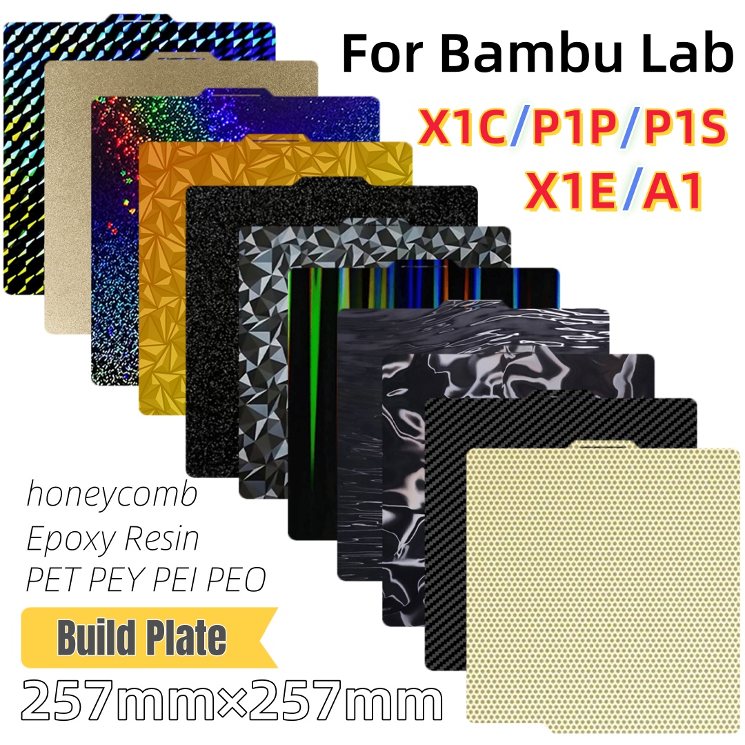 3D Printer Bed - Pelat Pembangun 257x257, Lembaran Baja Pegas,
