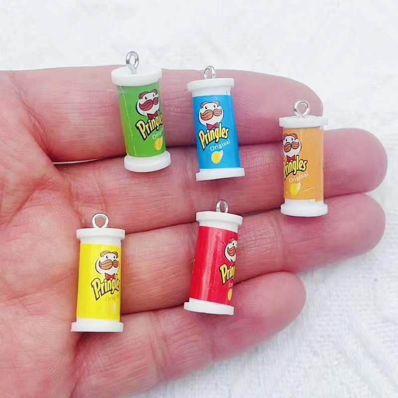 Resin - 10pcs Simulasi Keranjang Keripik Kentang 3D