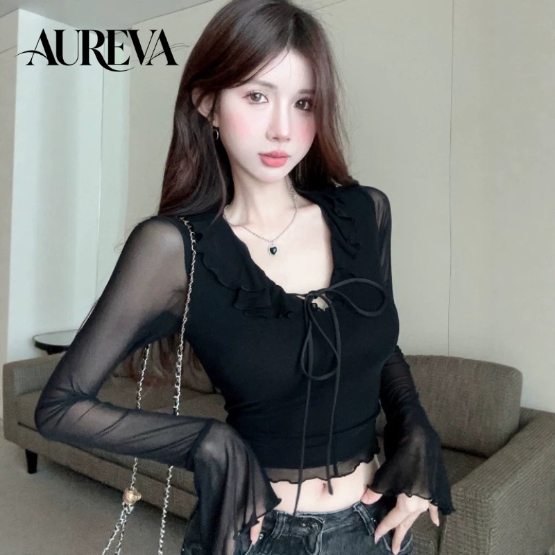 Resin Vat - Atasan Wanita Model V-Neck Musim Gugur