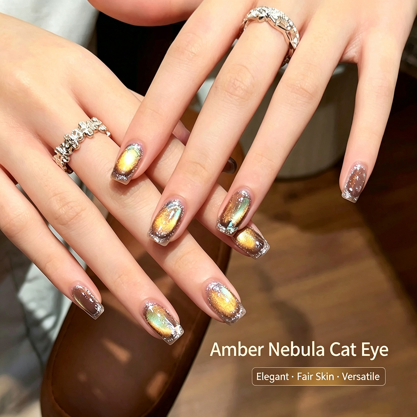 Cat Eye Gel Polish Amber Nebul - Resin ulasan dan harga