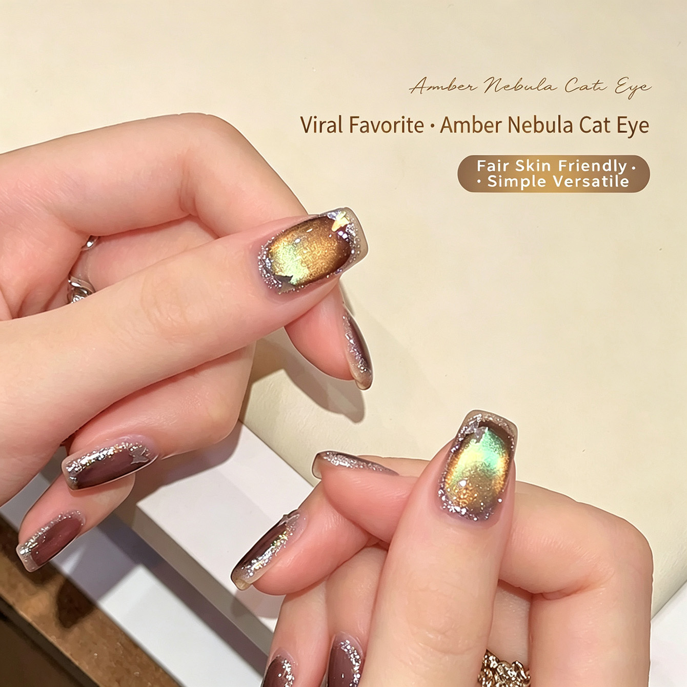 Cat Eye Gel Polish Amber Nebul - Resin ulasan dan harga
