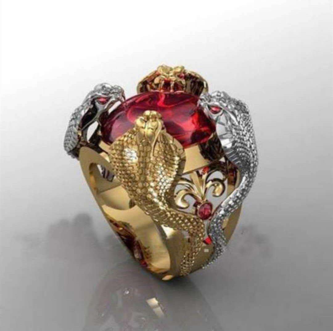 Punk Gothic Cincin Jari Pria U - Cobra Extruder ulasan dan harga