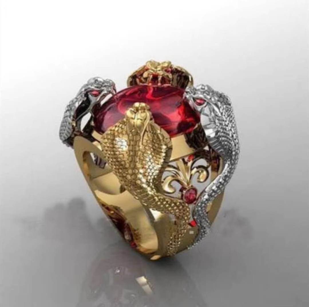 Punk Gothic Cincin Jari Pria U - Cobra Extruder ulasan dan harga