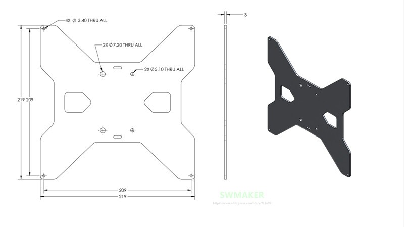 TEVO Tarantula Aluminum Y Carr - 3D Printer Stand ulasan dan harga