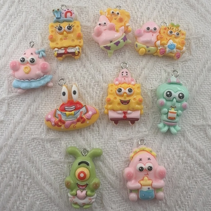 10 buah liontin resin kartun,  - Resin ulasan dan harga