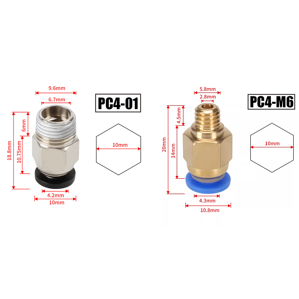 10 Buah/Lot PC4-M6 PC4-01 Kone - Bowden Tube ulasan dan harga
